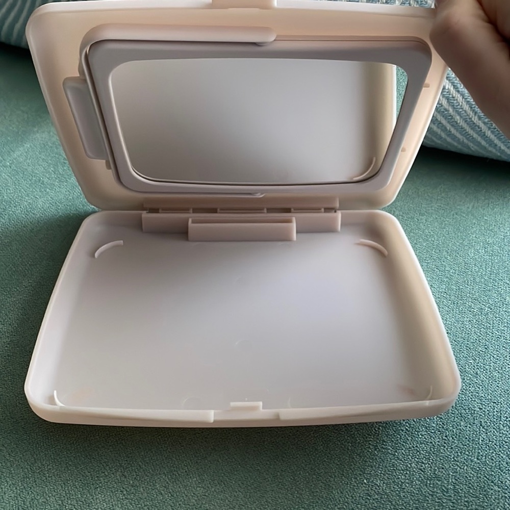 Vintage Mary Kay Travel Baby Pink 2 Side Makeup Mirror Purse Compact Vanity